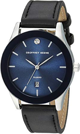 Geoffrey Beene Men's GB8122SL Analog Display Analog Quartz Black Watch