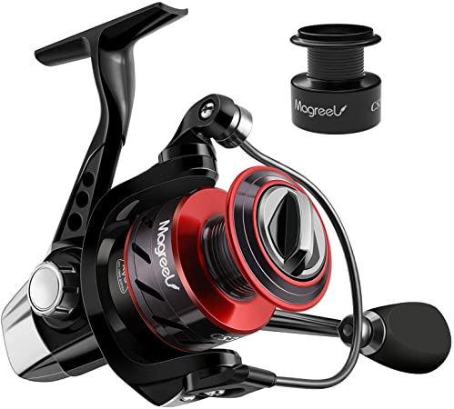 Magreel Spinning Reel, Lightweight Ultra Smooth Fishing Spinning Reels Bonus Plastic Spool