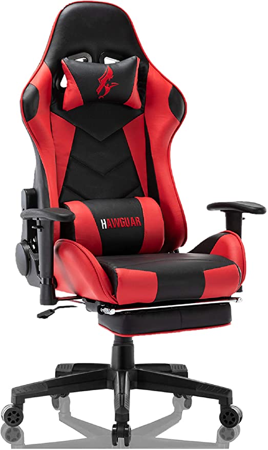 Gaming Chair with Footrest Ergonomic PU Leather Computer Chair for Gaming Reclining High Back Gamer Chair E-Sport Chair