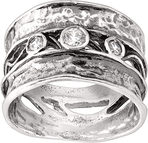Silpada 'Constellation' White Cubic Zirconia Band Ring in Sterling Silver