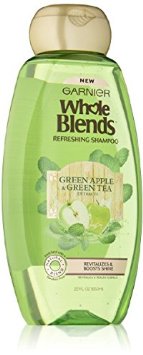 Garnier Hair Care Whole Blends Refreshing Shampoo, Green Apple Plus Green Tea Extracts, 22 Fluid Ounce (Pack of 4)