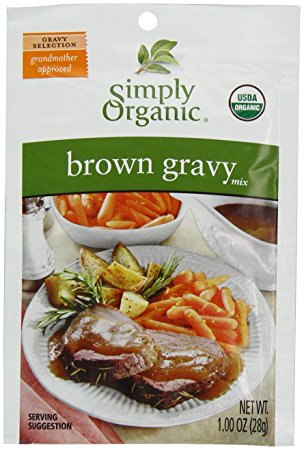 Simply Organic Brown Gravy, Seasoning Mix, Certified Organic, 1-Ounce Packets (Pack of 12)
