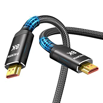 8K HDMI Cable 15FT/5M 48Gbps, Snowkids Ultra High Speed 8K60 4K120 144Hz Braided HDMI Cord eARC Dolby Vision HDR10 HDCP 2.2&2.3 Compatible with Roku TV/PS5/HDTV