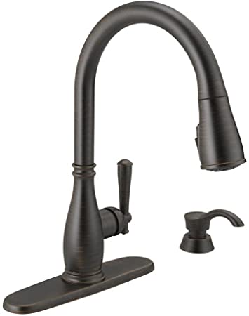 Delta 19962Z-RBSD-DST Charmaine Single-Handle Pull-Down Sprayer Kitchen Faucet with Soap Dispenser in Venetian Bronze