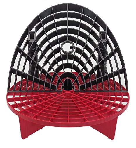 Grit Guard Bucket Insert (Red) with Washboard Bucket Insert (Black) - Separate Dirt From Your Sponge While Washing Your Car