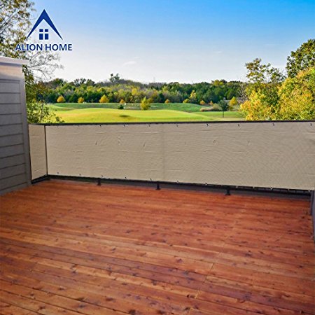 Alion Home Elegant Privacy Screen For Backyard Deck, Patio, Balcony, Fence, Pool, Porch, Railing. Banha Beige (5' x 15')