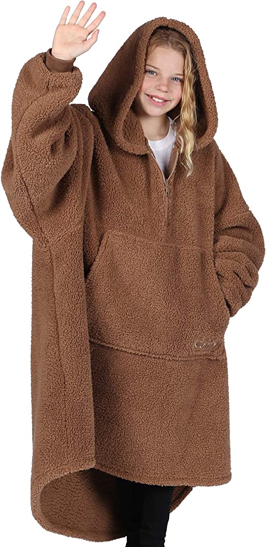 THE COMFY Original & Teddy Bear Quarter Zip | Oversized Wearable Blanket, One Size Fits All, Seen On Shark Tank