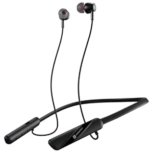 Portronics Harmonics Z10 in Ear Bluetooth Headphone with Mic, 35Hour Playtime,10mm Driver, Magnetic Earbuds, Voice Assistant, Bluetooth 5.3V, IPX4 Water/Sweat Resistance, Type C fast Charging(Black)