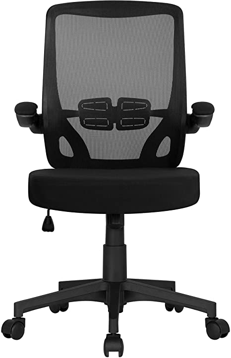 Yaheetech Executive Mesh Office Chair Swivel Desk Chair Mid Back Comfort Breathable Chair with Adjustable Armrests Black