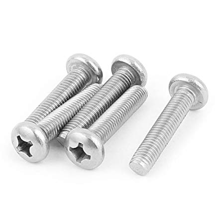 TOOGOO(R) M8x40mm 1.25mm Pitch Round Cap Phillips Screws Fasteners 5pcs