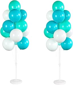 Balloon Column Kit Set of 2 With Balloons Included - Balloon Tower with Stand, Base, and Pole,Backdrop Decoration for Wedding, Baby Shower, Birthday Party, or Bachelorette Parties (Mint Green)