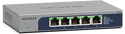 NETGEAR 5-Port Multi-Gigabit Ethernet Unmanaged Network Switch (MS105) - with 5 x 1G/2.5G, Desktop or Wall Mount, and Limited Lifetime Protection