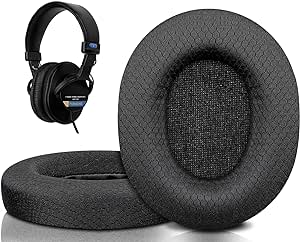 SOULWIT Earpads Replacement for Sony MDR-7506 MDR-V6 MDR-V7 MDR-CD900ST Monitor Headphones, Ear Pads Cushions with Softer High-Density Foam - 7506 MF Black