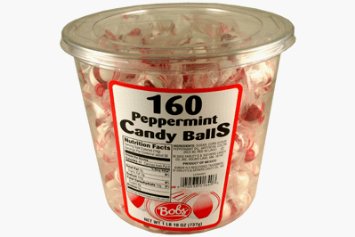 Bob's Mint Peppermint Candy Balls 160 Piece Jar