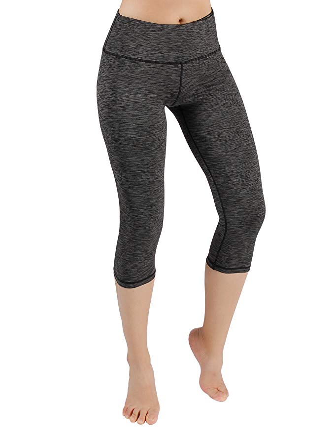 ODODOS Power Flex Yoga Capris Tummy Control Workout Non See-Through Pants with Pocket