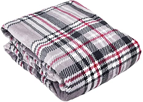 Westerly Electric Heated Throw Blanket, Beige Plaid