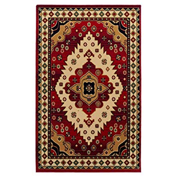 Superior Aztec Collection 4' x 6' Area Rug, Attractive Rug with Jute Backing, Durable and Beautiful Woven Structure, Bright and Bold Southwest Style Bordered Rug