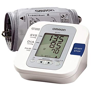 Omron 5 Series Upper Arm Blood Pressure Monitor (2014 Series) - for Blood Pressure - Built-in Memory, Single Button Operation, Comfortable, Adjustable Cuff, Average BP Reading, Irregular Heartbeat