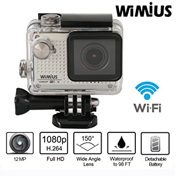 WiMiUS® S1 WIFI Helmet Camera Full HD 1080P Action Camera 12M Waterproof Sports Camera Car Dvr (S1 Silver)