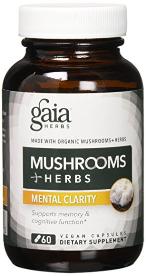 Gaia Herbs Mushrooms   Herbs Mental Clarity Capsules, 60 Count