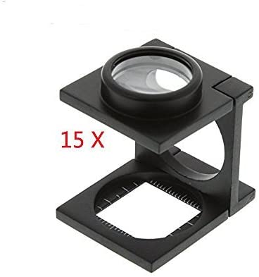 Black Metal Folding Magnifier Magnifying Glass Jewelry Loupes 15X