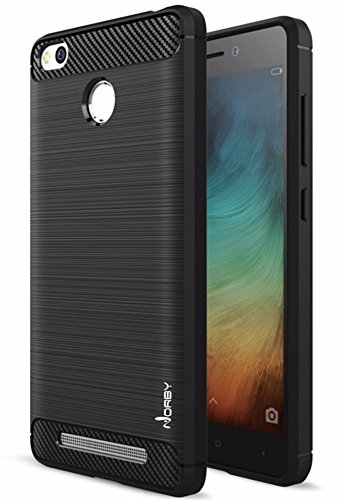 Norby Rugged Armor Shock Proof Back Cover Case For Xiaomi Redmi 3s Prime(with fingerprint scanner hole),Black