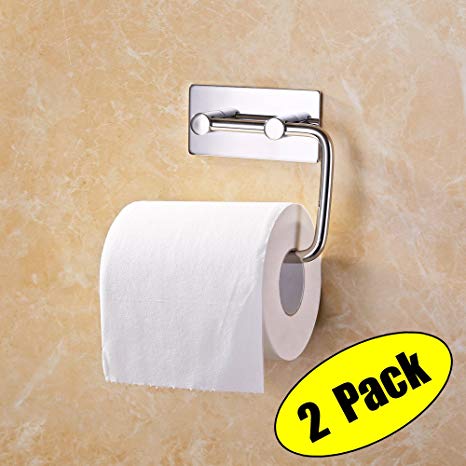 KES Toilet Paper Holder 3M Self Adhesive, Polished Stainless Steel, 2 Pcs Pack, A7070-1-P2