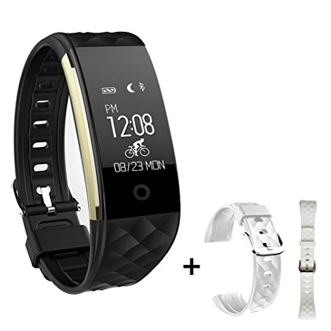 Fitness Tracker, Xiaoou Bluetooth Sports Water-proof Smart Bracelet Wristband with Heart Rate Monitor Pedometer Call Reminder for iPhone 7/7 Plus IOS Andorid phones