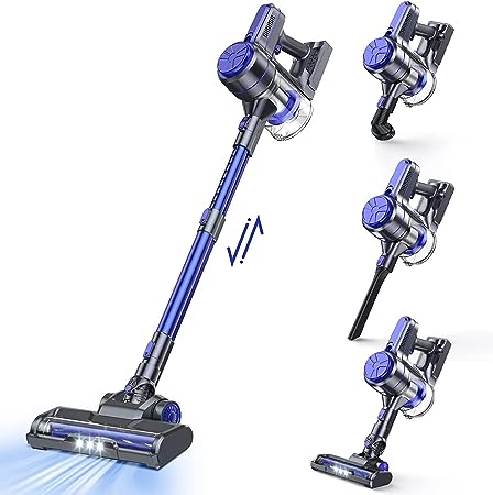 EICOBOT Cordless Vacuum Cleaner, 20000Pa Powerful Cordless Vacuum 6 in 1, 30Mins Long Runtime, Lightweight & Ultra-Quiet Stick Vacuum for Hardwood Floor Carpet Car Cleaning Lake Blue