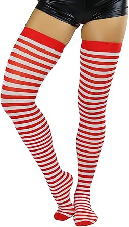 ToBeInStyle Women’s Opaque Hosiery Thin Striped Thigh High Long Stocking