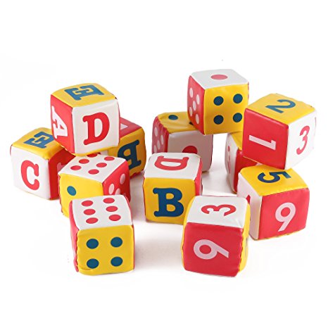 ABC Alphabet & Numbers Soft Blocks Set with Bag - Set of 12