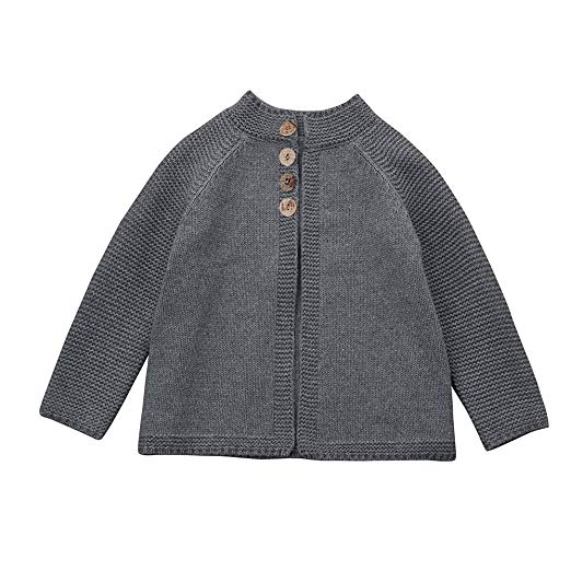Han Shi Knitted Sweater, Toddler Kids Baby Girls Button Warm Cardigan Coat Outfit Tops