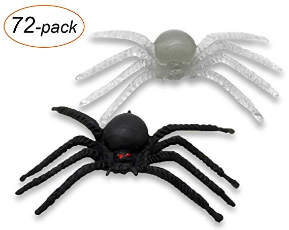 VentoMarea Spider Halloween Decorations Party Favor Glow in The Dark (36 Pack), Black(36 Pack)