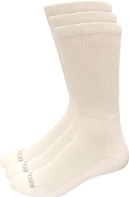 Rock Port Diabetic Crew Socks, Mens Size 8-12, 3 Pair