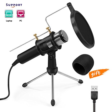 Professional Condenser Microphone USB Broadcast Recording Podcast Microphone sets for Studio Recording,YouTube, Facebook,Twitch by Jomst(PC/Laptop)