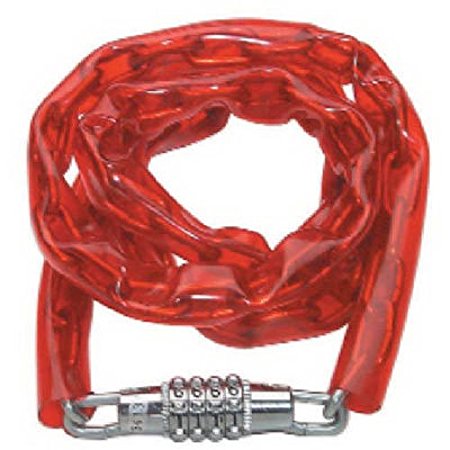 Master Lock 8147D Light Weight Combination Bike Chain Lock, Red, 4-Feet