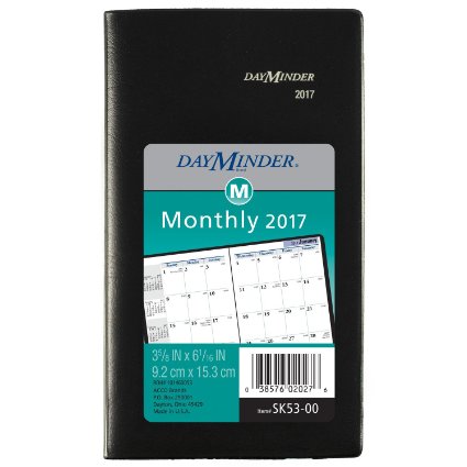 DayMinder Monthly Pocket Planner 2017, 3-5/8 x 6-1/16, Black (SK53-00)