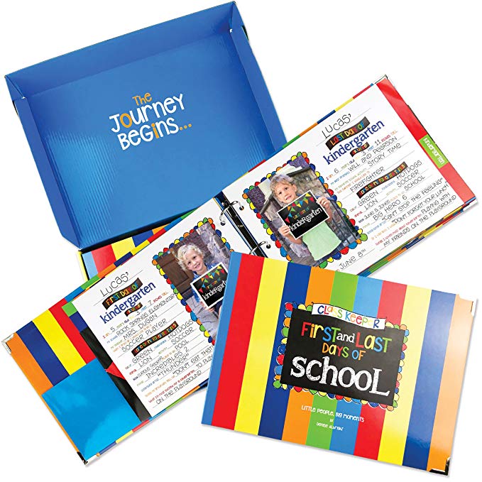 School Memory Book Keepsake Album, Scrapbook for Kids Memories Preschool to College, with Pocket for Every Grade, Class Photos, School Pictures