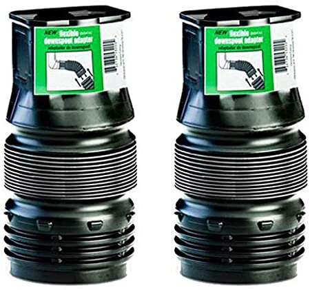 Flex-Drain ADP53202 Downspout Adaptor, Landscaping Drain Pipe Adapter 2 by 3 by 4-Inch (2 by 3 by 4-Inch, 2 Pack)