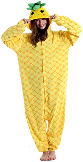 Pineapple Adult Halloween Cosplay Costumes One Piece Pajamas Christmas Fruit Pineapple for Women Men Gifts