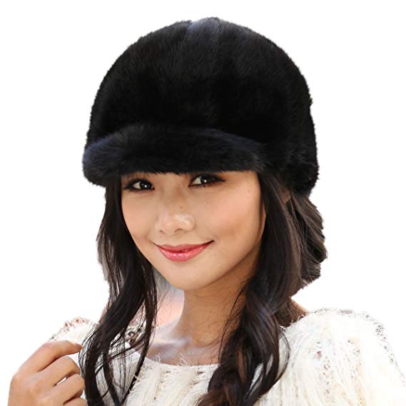 URSFUR Women's Mink Fur Riding Hats Multicolors