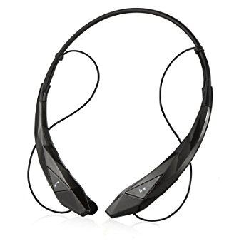 Bluetooth Headset E-Zigo Wireless Hands-free Headphone with Microphone Neckband Sweatproof In-ear Sports Running Headphones Earbuds Built in Mic for iPhone 6s iPad iPod Samsung S6 and Android(Black)