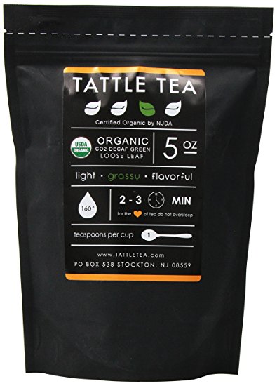 Tattle Tea Organic Co2 Decaf Green Tea, 5 Ounce