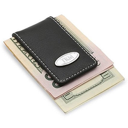 Personalized Gentry Leather Magnetic Money Clip - Free Engraving