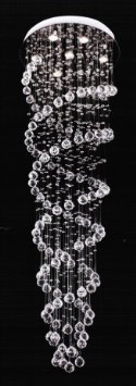 Modern Contemporary Chandelier Spiral Rain Drop Helix Chandeliers Lighting w Crystal Balls H 67 W 21
