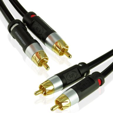 Mediabridge Stereo Cable with Left and Right Audio (25 Feet) - RCA to RCA Gold-Plated Connectors - (Part# MPC-ALR-25B )