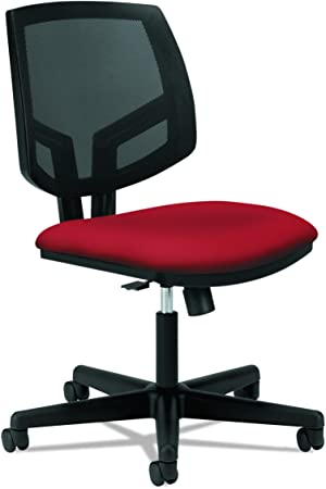 HON Volt Leather Task Chair - Mesh Back Computer Chair for Office Desk, Crimson (H5713)