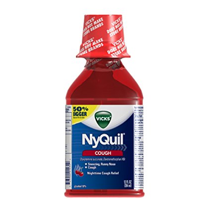 Vicks Nyquil Cough Nighttime Relief Cherry Flavor Liquid 12 Fl Oz