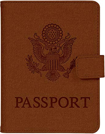 RFID Blocking Passport Cover, DTTO Premium Leather Passport Holder Travel Case