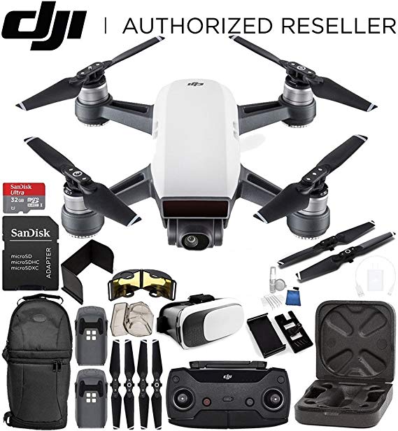 DJI Spark Portable Mini Drone Quadcopter (Alpine White)   DJI Spark Remote Controller Everything You Need Essential Bundle